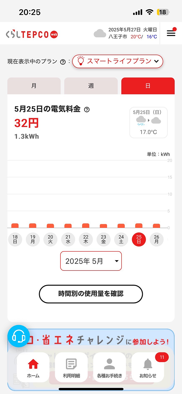 蓄電池導入後の電気代明細実績