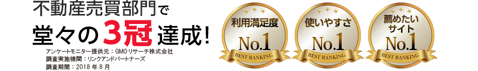 不動産売買部門で堂々の3冠達成!