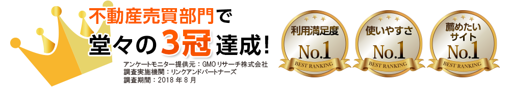 不動産売買部門で堂々の３冠達成！