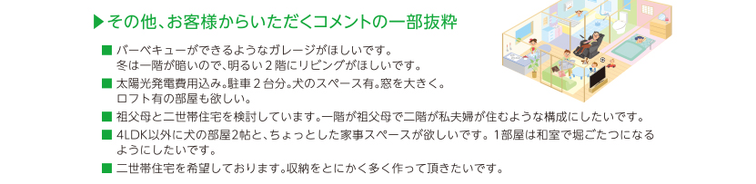 その他、お客様からいただくコメントの一部抜粋