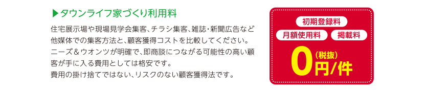 タウンライフ家づくり利用料