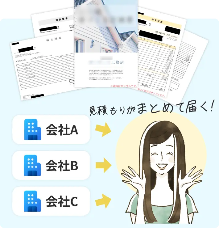 見積もりがまとめて届く