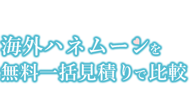 海外ハネムーンを無料一括見積りで比較