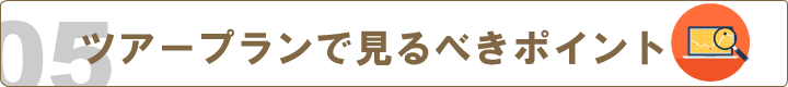 成功させるために『ツアープランの中で見るべきポイント』